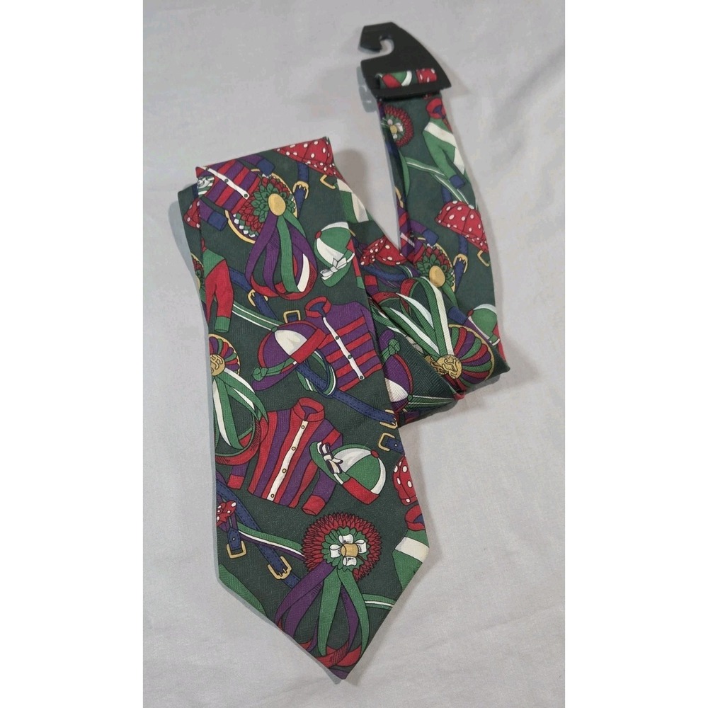 Tommy Hilfiger Equestrian Derby Race Horse‎ Jockey Novelty Necktie 100% Silk